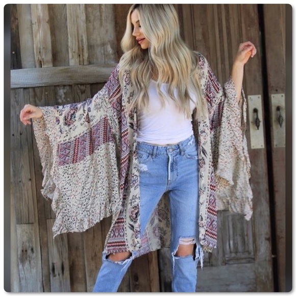 Angie Sweaters - 🔥2 X HP🔥<LAST>Boho Wide Sleeve Kimono Duster